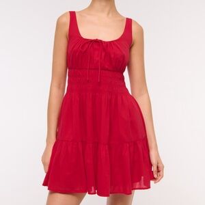 Abercrombie & Fitch Smocked Tie-Front Mini Dress